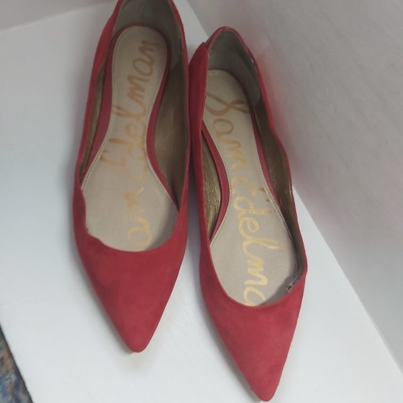 SAM EDELMAN | Women's 'Rae' Red Suede Pointed Toe Flats Red Size 6.5 - Picture 13 of 14